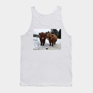 Scottish Highland Cattle Cow and Calf 1678 Tank Top